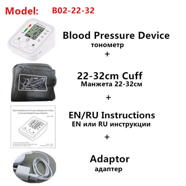 Saint Health Arm Automatic Blood Pressure Monitor BP Sphygmomanometer Pressure Meter Tonometer for Measuring Arterial Pressure - faisal Brainx AC