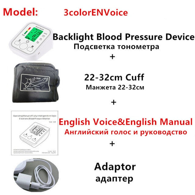 Saint Health Arm Automatic Blood Pressure Monitor BP Sphygmomanometer Pressure Meter Tonometer for Measuring Arterial Pressure - faisal Brainx AC