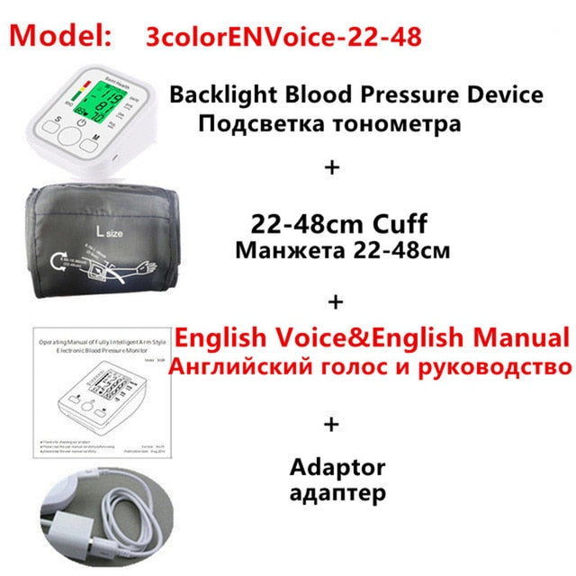 Saint Health Arm Automatic Blood Pressure Monitor BP Sphygmomanometer Pressure Meter Tonometer for Measuring Arterial Pressure - faisal Brainx AC